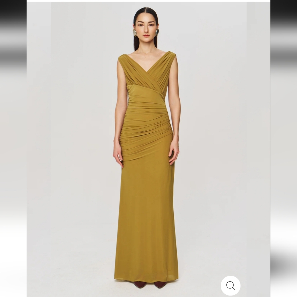 NWT Ronny Kobo Rouched Sophia Maxi Dress in Willow size XS - Picture 7 of 9